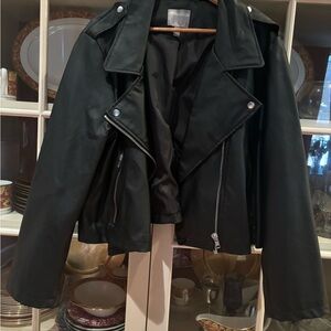 ASOS faux leather moto jacket.